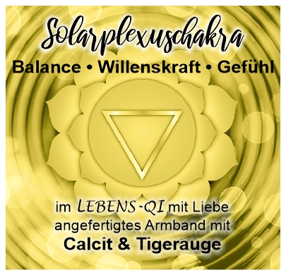 Solarplexus-Chakra Armband – Calcit & Tigerauge